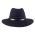 Καπέλο χειμερινό μάλλινο ρεπούμπλικα μπλε με δερμάτινο λουράκι Fedora Wool Water Repellent Crushable Blue Hat, πίσω όψη