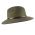 Καπέλο χειμερινό μάλλινο ρεπούμπλικα λαδί με δερμάτινο λουράκι Fedora Wool Water Repellent Crushable Olive Green Hat , αριστερή όψη