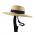Women's Straw Hat With Big Brim And Wide Black Ribbon
