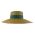 Women's Straw Panama Hat With Big Brim And Grosgrain Ribbon With Bow Green