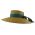 Women's Straw Panama Hat With Big Brim And Grosgrain Ribbon With Bow Green