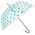 Women's Long Automatic Transparent Umbrella Perletti Time Polka Dots Green