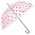 Women's Long Automatic Transparent Umbrella Perletti Time Polka Dots Pink