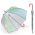 Long Automatic Domeshape Transparent Umbrella Esprit AC Rainbow Pink