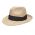 Summer Straw Fedora Hat With Wide Black Ribbon