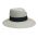 Women's Summer Panama Straw Fedora Hat With Wide Black Ribbon
