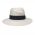 Women's Summer Panama Straw Fedora Hat With Wide Black Ribbon
