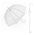 Long Manual Windproof Transparent Umbrella Happy Rain Domeshape White