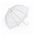 Long Manual Windproof Transparent Umbrella Happy Rain Domeshape White