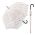Long Automatic Windproof Umbrella Happy Rain Drops White