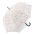 Long Automatic Windproof Umbrella Happy Rain Drops White