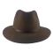 Καπέλο χειμερινό μάλλινο ρεπούμπλικα καφέ με δερμάτινο λουράκι Fedora Wool Water Repellent Crushable Brown Hat