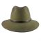 Καπέλο χειμερινό μάλλινο ρεπούμπλικα λαδί με δερμάτινο λουράκι Fedora Wool Water Repellent Crushable Olive Green Hat