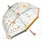 Ομπρέλα μεγάλη χειροκίνητη διάφανη φλοράλ  Djeco Ladies Manual Transparent Stick Umbrella Little Flowers