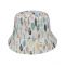 Summer Cotton Bucket Hat With Colourful Feathers Ecru