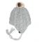 Women's Winter Earflap With Pom - Pon Chaos Taboo Light Heather Grey