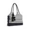 Women's Cotton Beach Bag Geometric Black / White