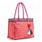 Women's Cotton Beach Bag Floral Fuchsia