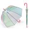 Long Automatic Domeshape Transparent Umbrella Esprit AC Rainbow Pink