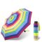 Ομπρέλα σπαστή χειροκίνητη πολύχρωμη ριγέ United Colors of Benetton Folding Manual Umbrella Multistripe Fresh Lime Punch