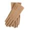 Women's Gloves With Buttons Beige