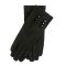 Γάντια γυναικεία μαύρα υφασμάτινα με δύο σειρές κουμπάκια