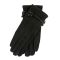 Γάντια γυναικεία υφασμάτινα με κορδόνια μαύρα