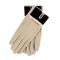Γάντια γυναικεία υφασμάτινα δίχρωμα εκρού - μαύρο με φιογκάκι