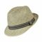 Summer Trilby Straw Hat With Striped Ribbon