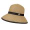 Women's Summer Straw Hat With Wide Brim And Black Details