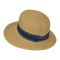 Women's Summer Natural Straw Hat With Blue Grosgrain Ribbon And Bow