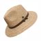 Summer Sraw Traveler Hat With Leather Brown Strap