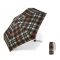 Ομπρέλα μίνι σπαστή γυναικεία καρώ μαύρη Happy Rain Essentials Checked Black