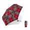 Ομπρέλα μίνι σπαστή γυναικεία καρώ κόκκινη Happy Rain Essentials Checked Red