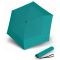 Ομπρέλα mini σπαστή μονόχρωμη αντηλιακή τιρκουάζ Knirps US.050 Ultra Light Slim Manual Folding Umbrella Heat Shield Turquoise With Black Coating