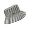 Καπέλο γυναικείο ψάθινο ριγέ γκρι - μαύρο Women's Straw Bucket Hat Striped Grey - Black
