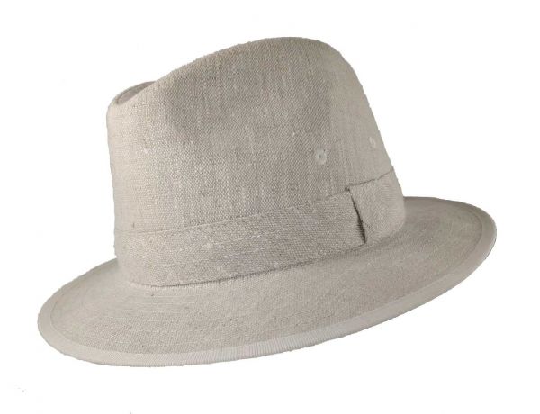 Summer Linen Hat Fedora Crushable Ecru