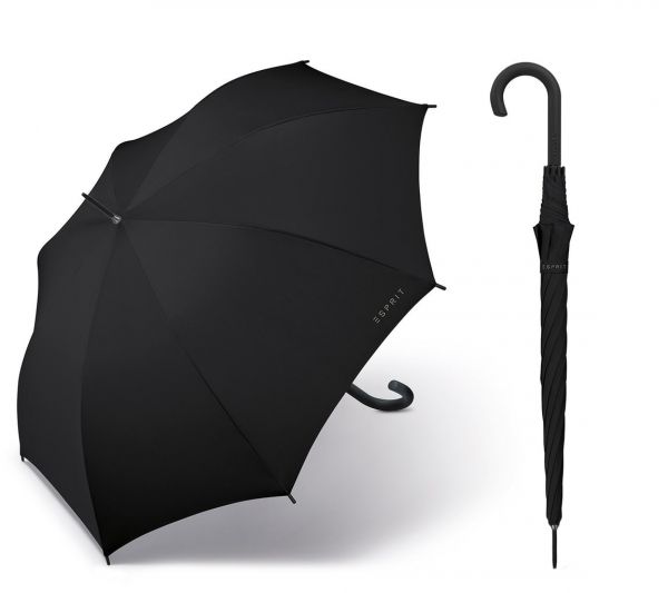 Ομπρέλα μεγάλη αυτόματη μονόχρωμη μαύρη Esprit Long AC Basic Black