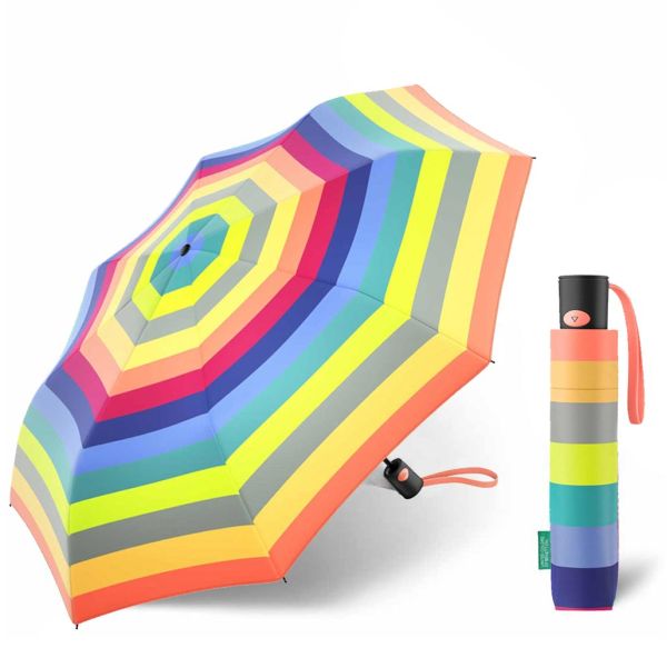 Automatic folding umbrella United Color Of Benetton Multicolor Fresh Salmon