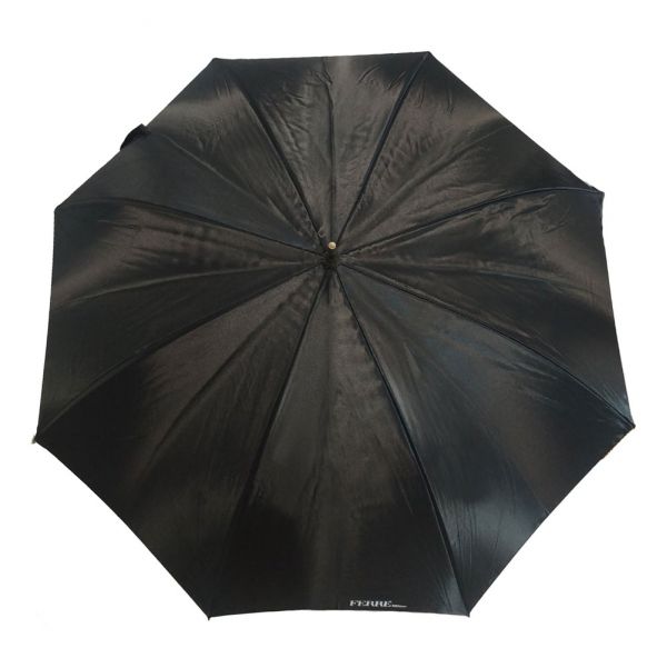 Women's Long Manual Satin Umbrella Black / Floral
