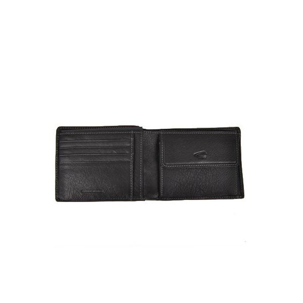 Leather Horizontal Wallet Camel Active 152-701-60 Black