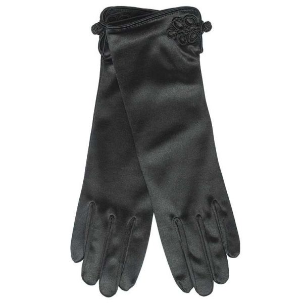 Γάντια γυναικεία σατέν μαύρα