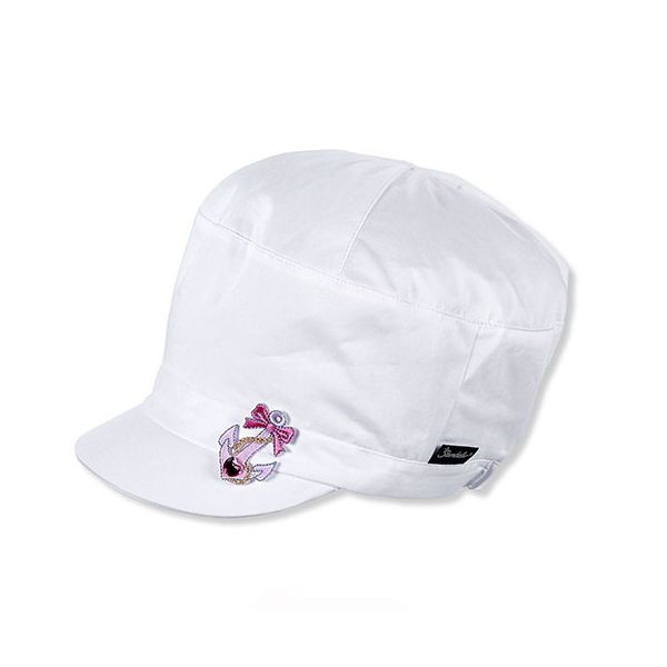 Καπέλο τραγιάσκα καλοκαιρινό βαμβακερό λευκό με αντηλιακή προστασία  Sterntaler