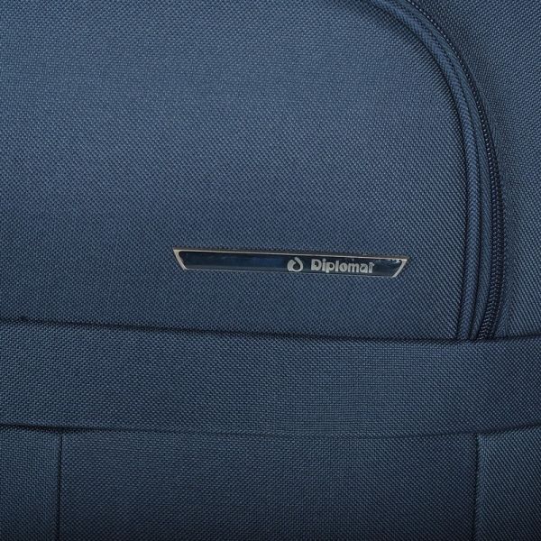 Βαλίτσα μικρή υφασμάτινη μπλε Diplomat ZC 930, λεπτομέρεια, μπροστινή όψη