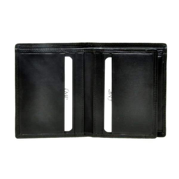 Leather Verttical Wallet Marta Ponti Platina Black B225024