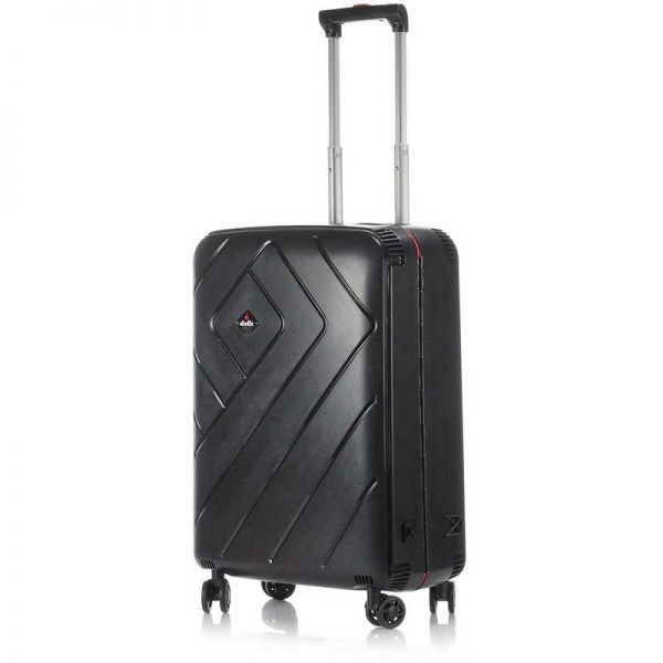 Βαλίτσα σκληρή μαύρη με 4 ρόδες μεσαία  Dielle PPL8  65 cm, αριστερή όψη