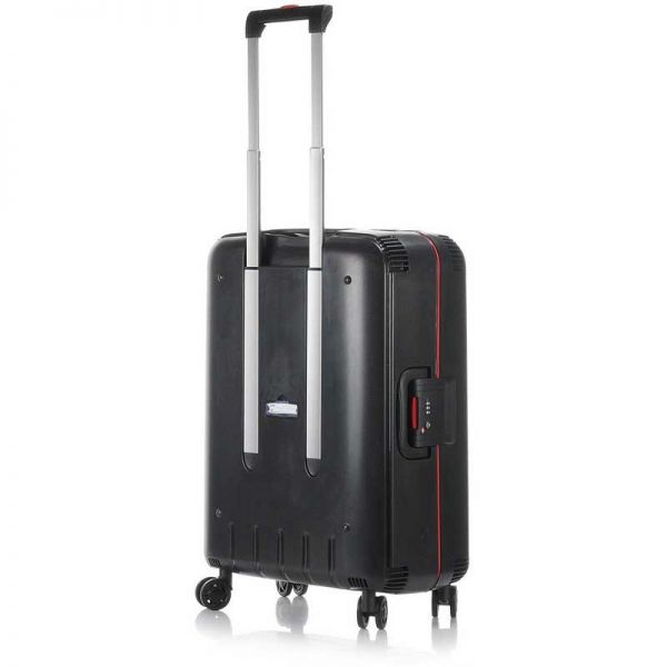 Βαλίτσα σκληρή μαύρη με 4 ρόδες μεσαία  Dielle PPL8  65 cm, πίσω όψη