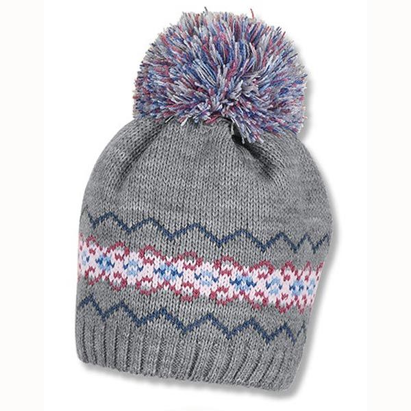 Καπέλο σκούφος πλεκτός χειμερινός γκρι με πομ - πον Sterntaler Knitted Hat
