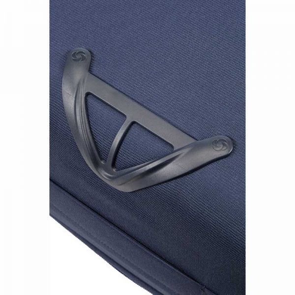 Βαλίτσα μαλακή μπλε επεκτάσιμη καμπίνας Samsonite Dynamo Upright Expandable 55cm Navy Blue, λεπτομέρεια πίσω όψης