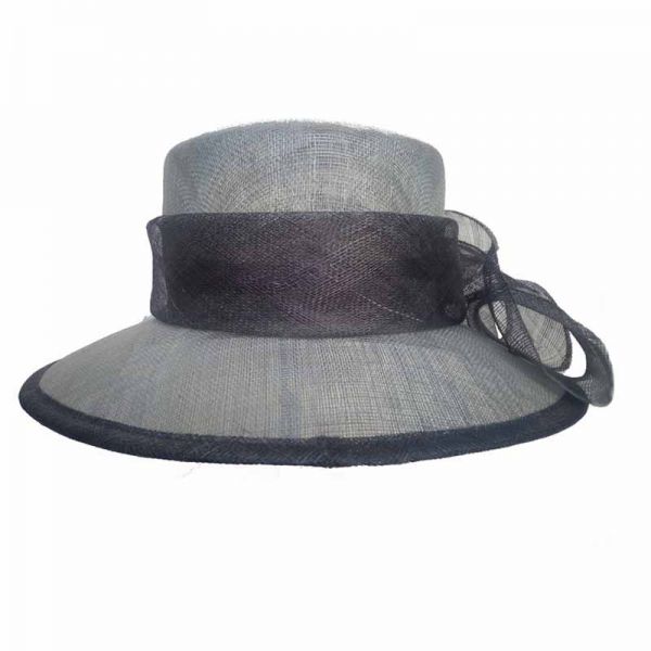 Women's Summer Straw Hat With Feathers Grey